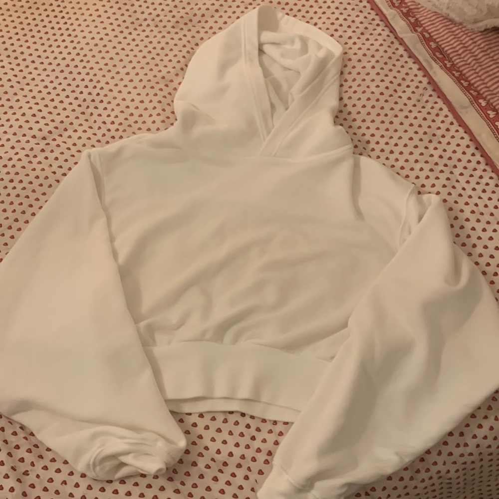 Aritiza White TNA Cropped Hoodie